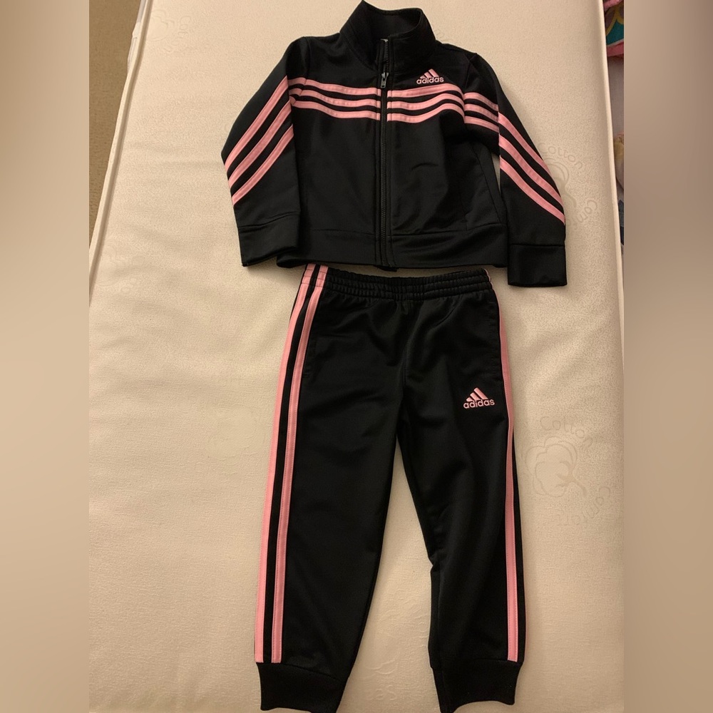 COPY - Adidas toddler track suit. Worn once. No stain, in good condition.